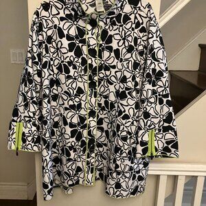 Sassy Black and White Jacket with Neon Accents